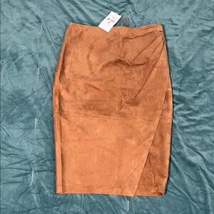 Ralph Lauren Goat Suede Pencil Skirt Sz 4 Camel Tan $2498 Retail